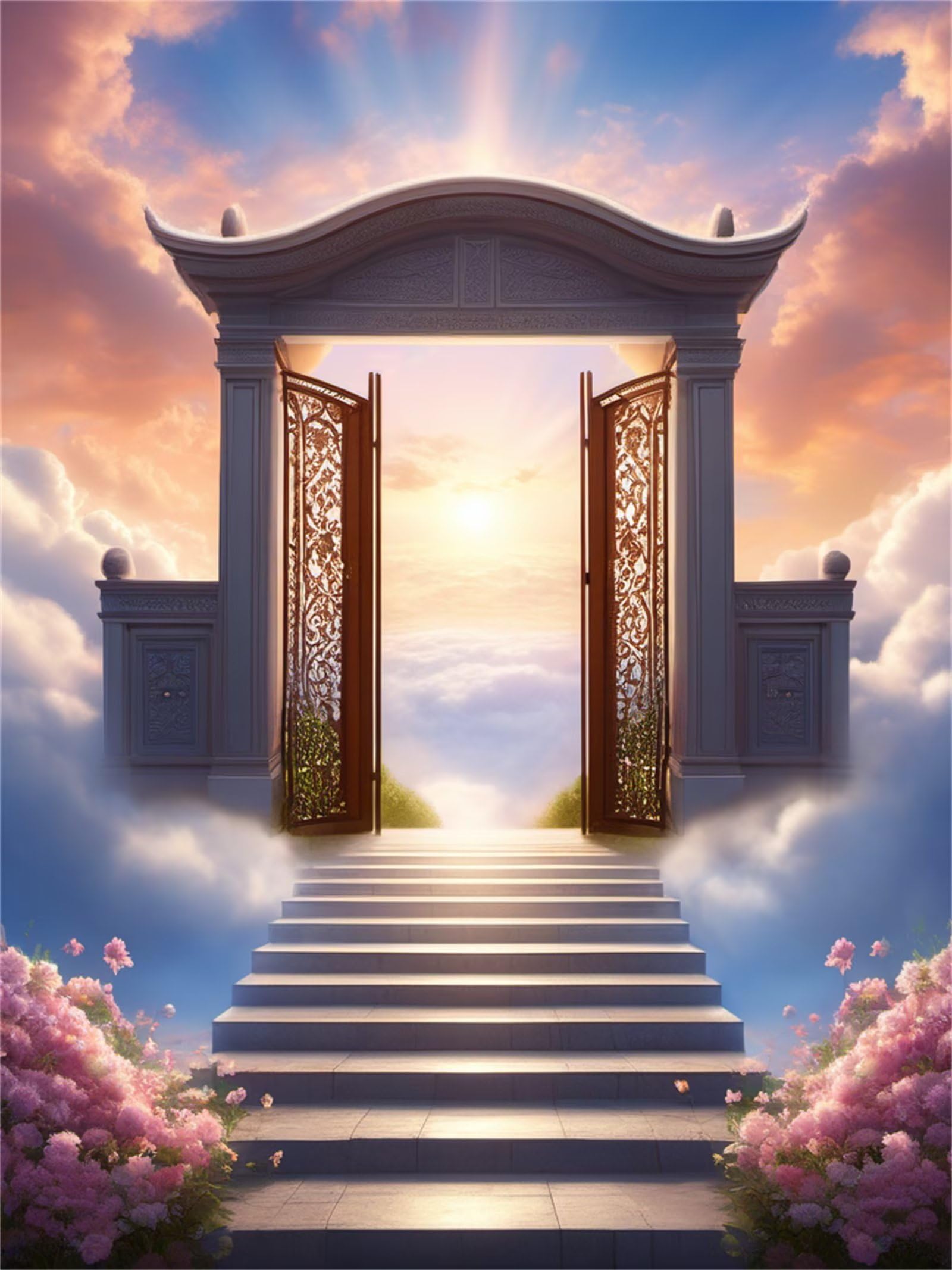 5D Diamond Painting Kits for Adults Heaven'S Gate Dimond Picture Art, Full Drill Embroidery Gem Art Rhinestone Crystal Art Kits for Adults, Diamond Art for Christmas Decorations Home Decor(30x40cm)-1E