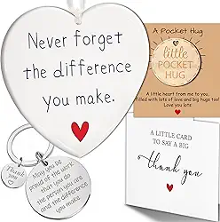 VINARTSVN Presentes de agradecimento para mulheres, homens, enfeite de presente de agradecimento ao professor, um pequeno cartão de abraço de bolso, cartão de agradecimento para mulheres, presentes de