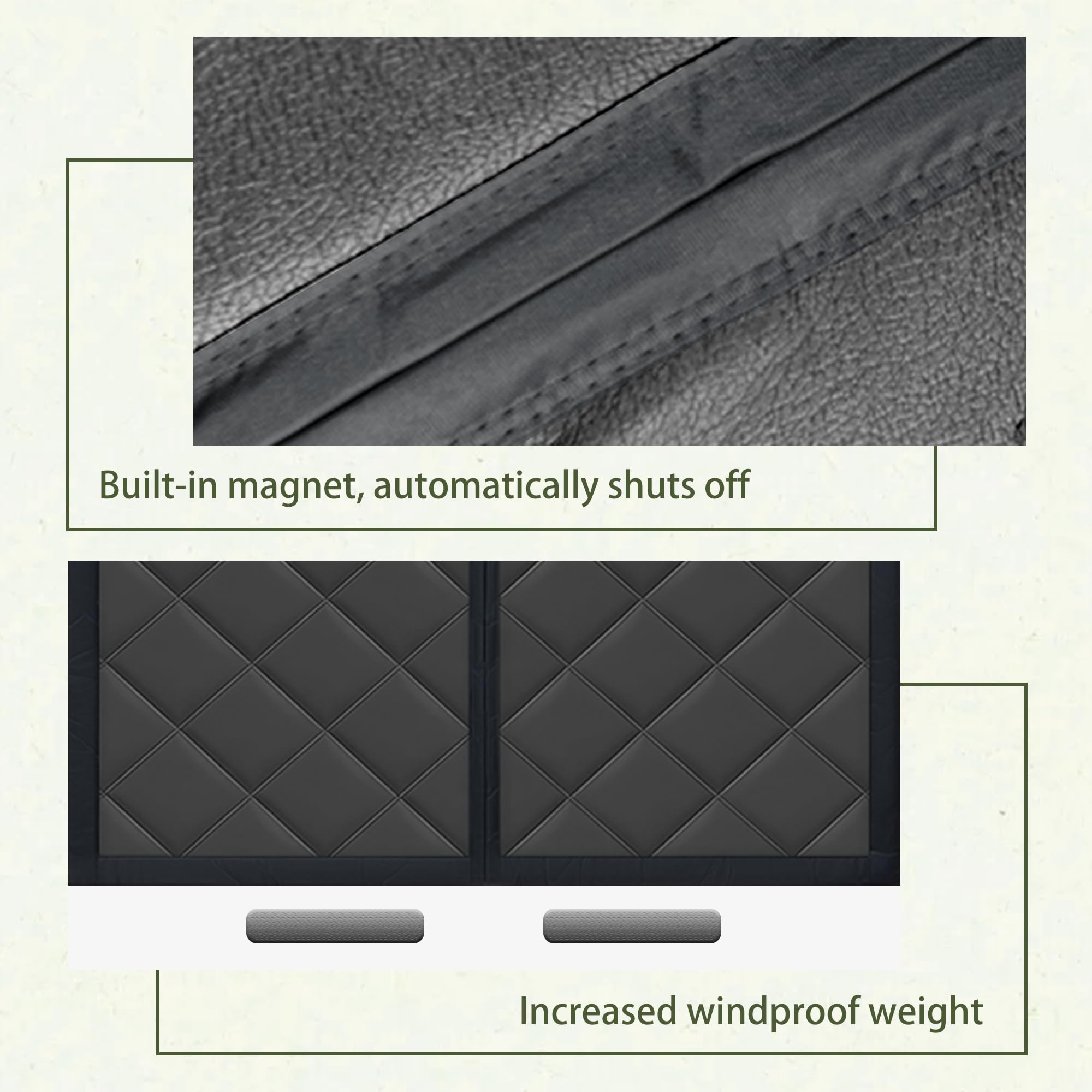 Tenda Magnetica per Porta 84 x 221 cm Isolata Termica, Antivento e a Risparmio Energetico Tenda Termica Isolante Freddo Adatta Porte Scorrevoli in Vetro, Nero