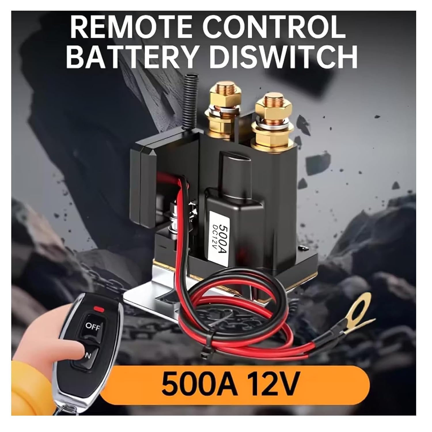 Relé de Batería Inalámbrico Remoto - Arranque a 30m, Interruptor Antirrobo, Instalación DIY Fácil para Coches, Autocaravanas 12V/24V (2Set 12V)