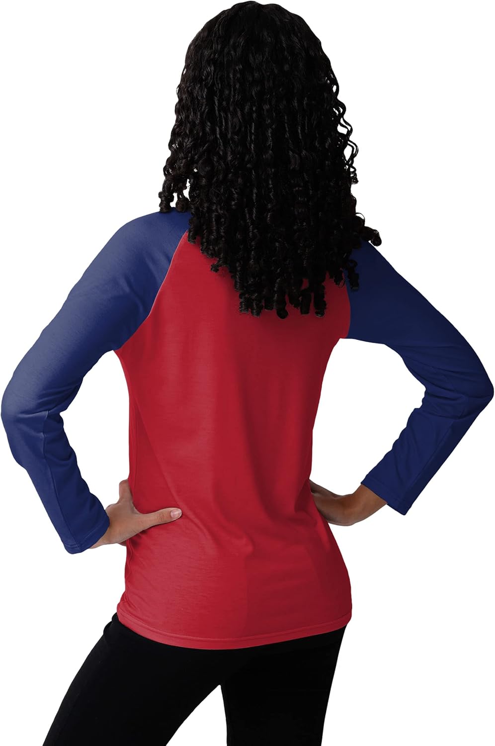 New York Giants NFL Womens Big Wordmark Long Sleeve Henley