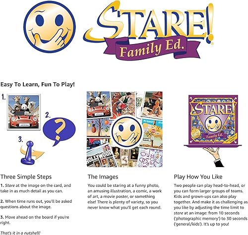Vista 6 de Stare - Fun Game of Visual Recall Where Quirky Image Cards Challenge Players' Minds – Classic for Adult & Family Game Night