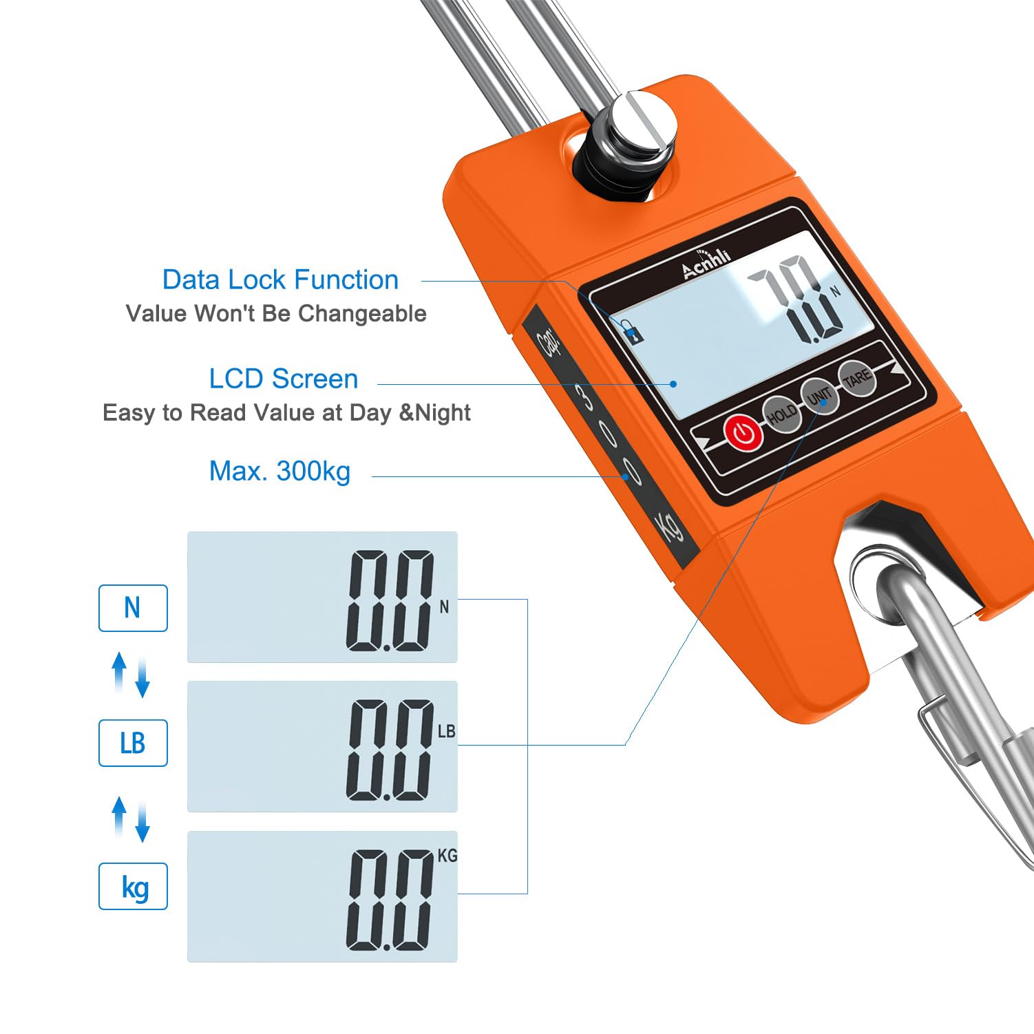 Digital Hanging Scale - 400kg/880lb Heavy Duty Luggage Crane Scale -5 Digital Hanging Scale - 400kg/880lb Heavy Duty Luggage Crane Scale -5