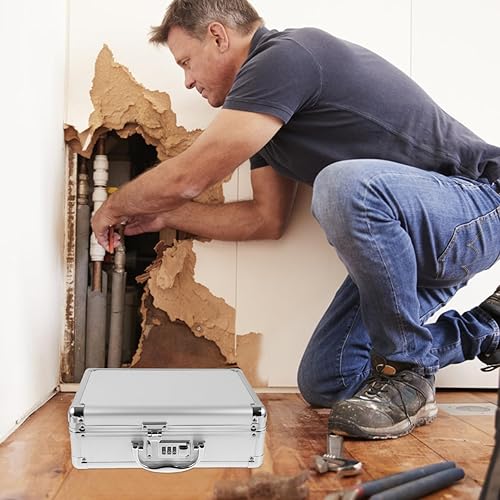 Miniatura 9 de Kit de herramientas portátiles Estuche de herramientas Breve traje de metal de aluminio duro de transporte resistente Caja de herramientas mecánica