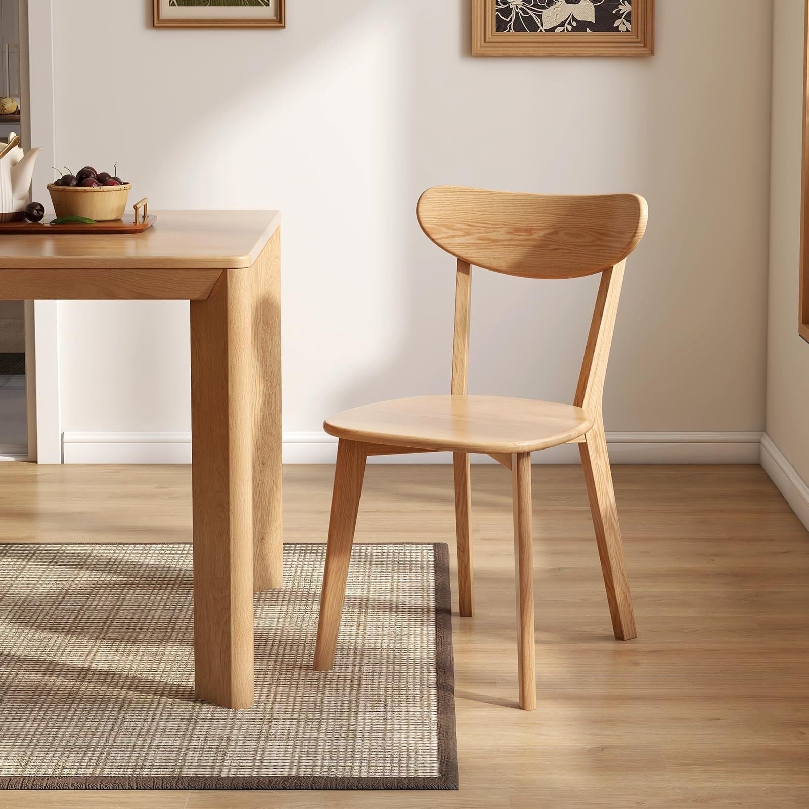 Chaise de salle à manger en chêne pour repas conviviaux en cuisine