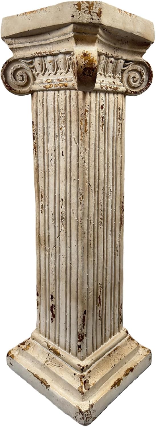 Pedestal Column 38.18'' Tall Roman Greek Column with Base – Magnesium Oxide Statue & Sculpture Stand for Indoor Outdoor Wedding Birthday Party Decor, Plant Display Pedestal