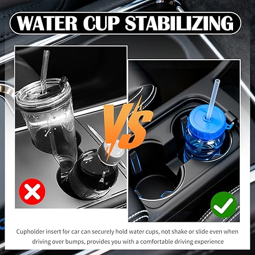 Miniatura 5 de 6 portavasos de silicona para automóvil, antivibración, estabilizador de portavasos para sostener tazasbotellas, inserto universal autoadhesivo para