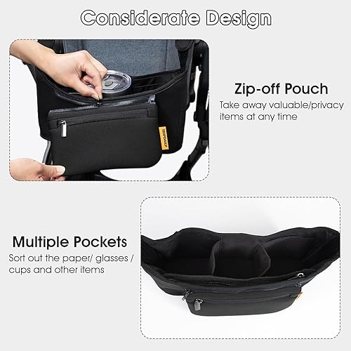Miniatura 3 de Bolsa organizadora para padres, organizador de cochecito para Uppababy Vista, Cruz, Minu, carrito de cochecito con soporte para tazas, bolsillo con