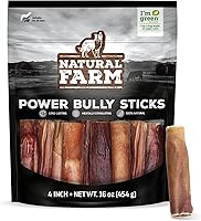 Vista 11 de Natural Farm Power Bully Sticks - Masticables para perros (6 pulgadas, paquete de 15), masticables 2 en 1: mejilla de res de alta calidad envuelta