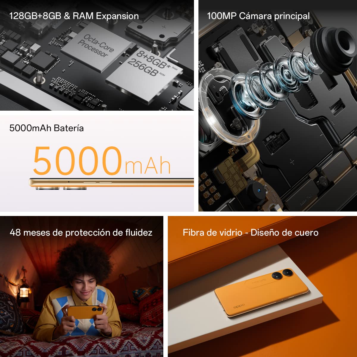 OPPO Reno8T - darmowy smartfon, 8GB+128GB, aparat 100MP+2MP, aparat mikroskopowy, Android, bateria 5000mAh, szybkie ładowanie 33 W - czarny
