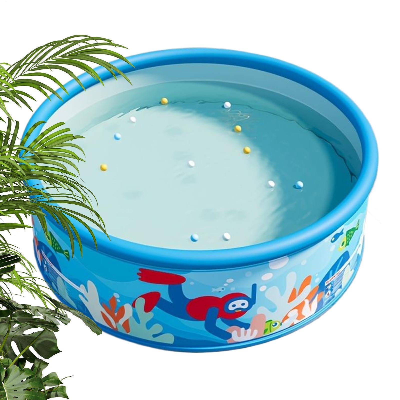 Paddling Pool - PVC, Non-Inflatable Round Pool, Durable, Portable Water Play Accessories, Children's Pool for Children, Adults, Garden, Balcony, Bathroom, Garage, Patio, Farm, Back