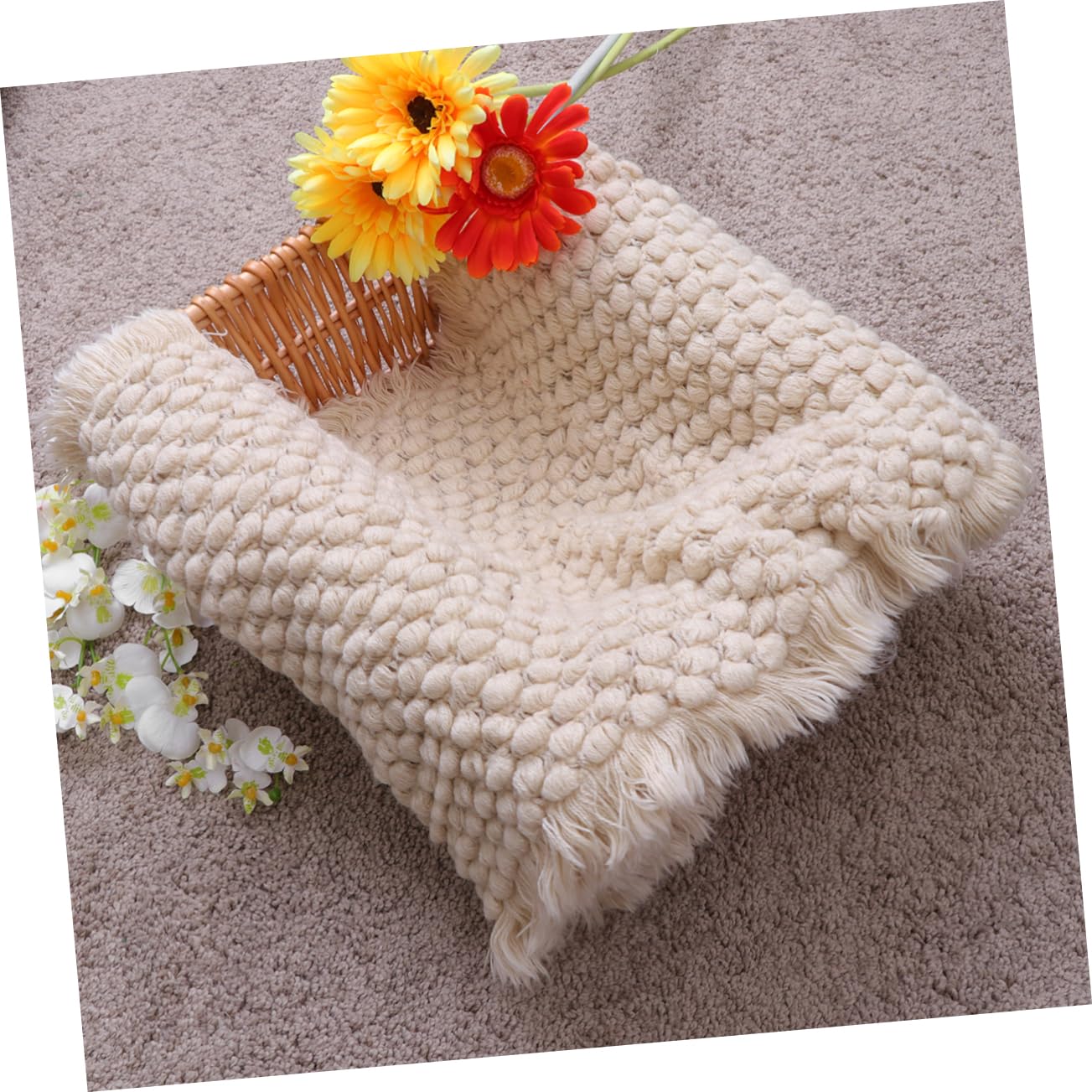 Abaodam 2piezas De Algodón para Bebés Diseño De Piña para Dormir y Fotografía para Recién Nacidos Color Beige