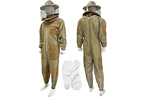 Premium Ventilated Beekeeping Suit with Heavy Duty Fencing Veil