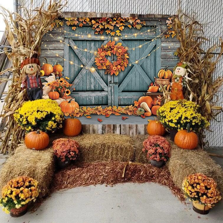 Toile de fond rustique automne pour masquer vos murs blancs à Thanksgiving - 4