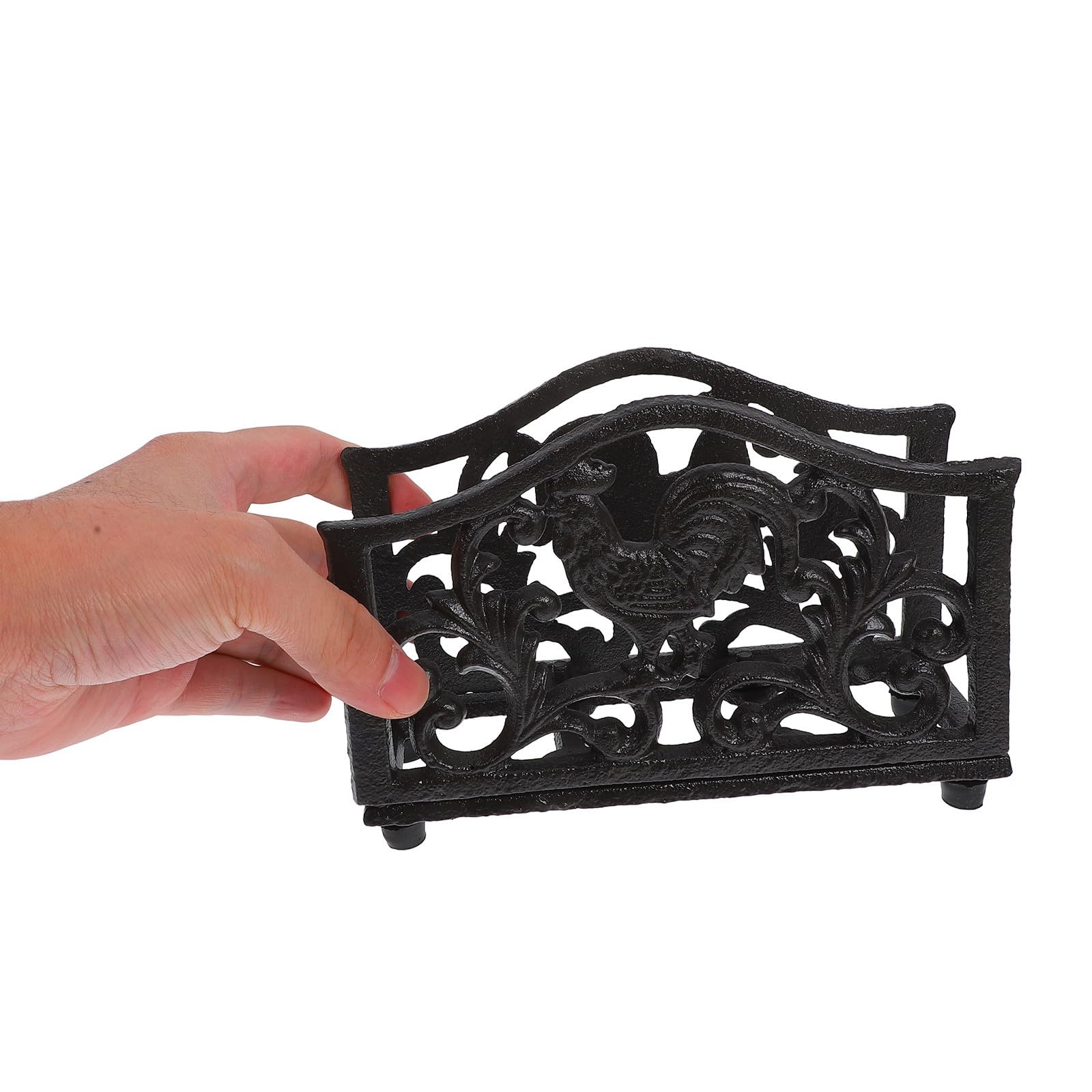 Servilletero de Hierro Forjado Estante para Guardar Servilletas Retro Diseño Vintage y Acabado Pulido Espejo Adecuado para Mesa de Comedor o Baño
