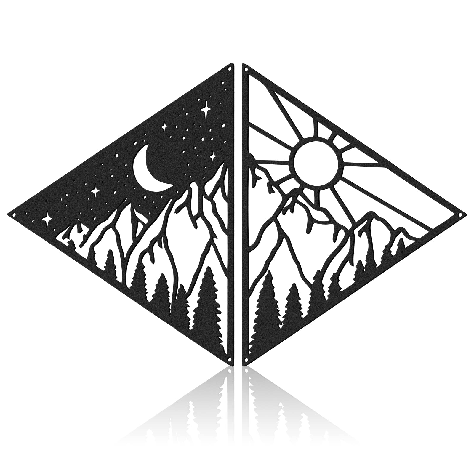 Amazon.com: Peryiter 2 Pcs Mountain Decor Sun and Moon Wall