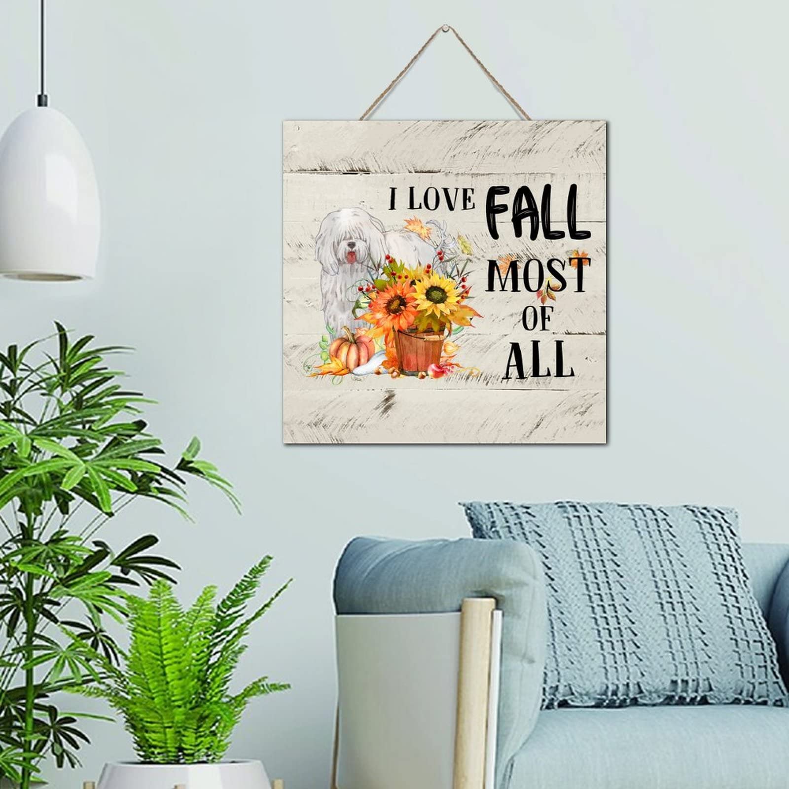 Plaque en bois avec citation de ferme et citrouille décorative pour maison 30 cm