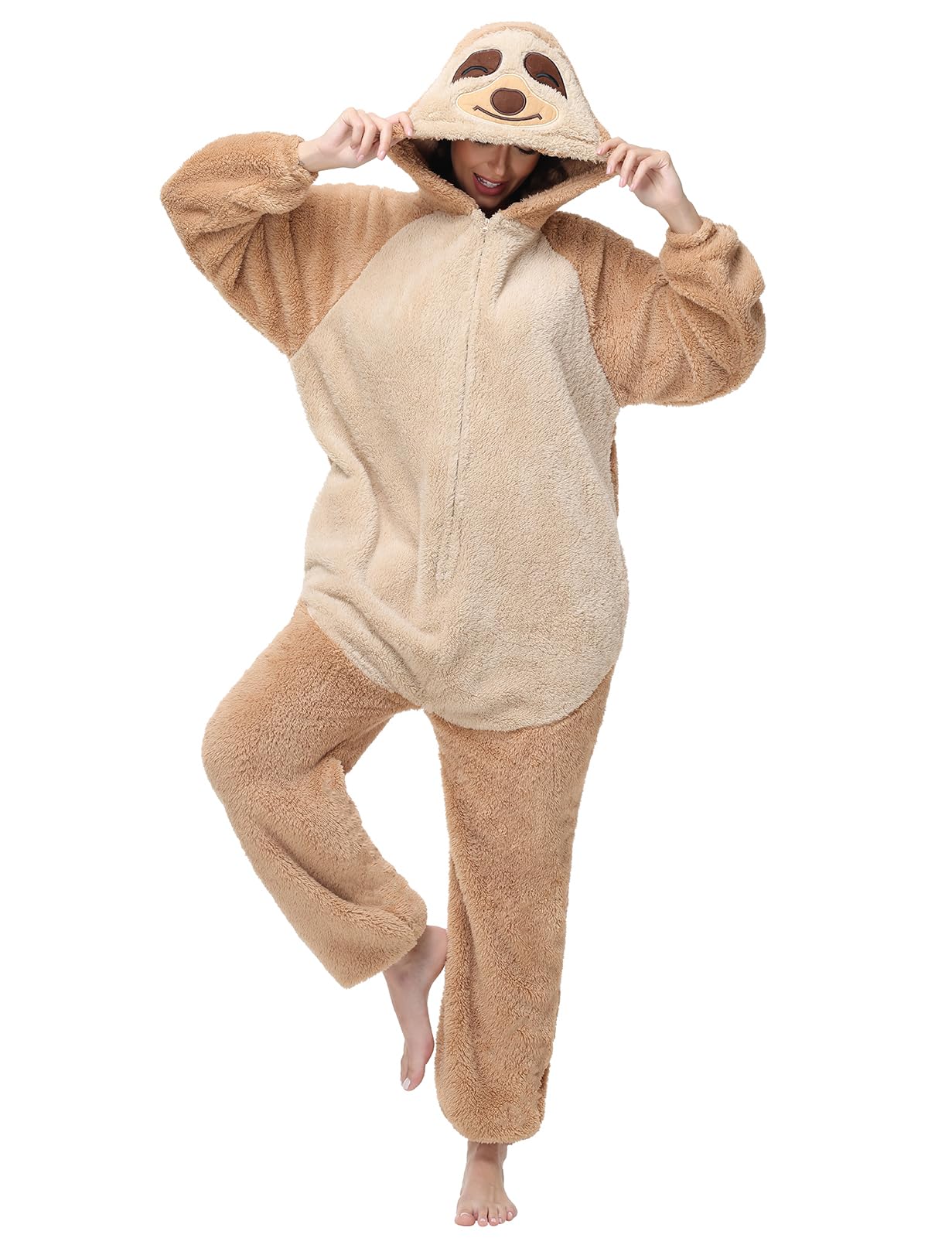 Xinlong Pijama Mono Panda Cosplay Costume Pingüino Ropa de Dormir Invierno Oso Sloth Animal Hombre Mujer Carnaval Halloween