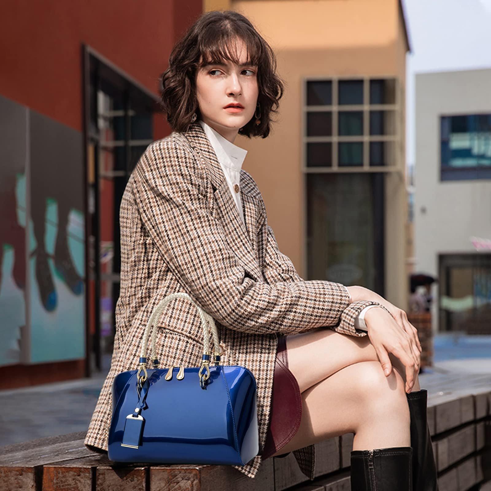 WolFum moda damska torebka torby ze skóry lakierowanej projektant top-torby z uchwytami torby na ramię torba crossbody eleganckie kopertówki torby wieczorowe