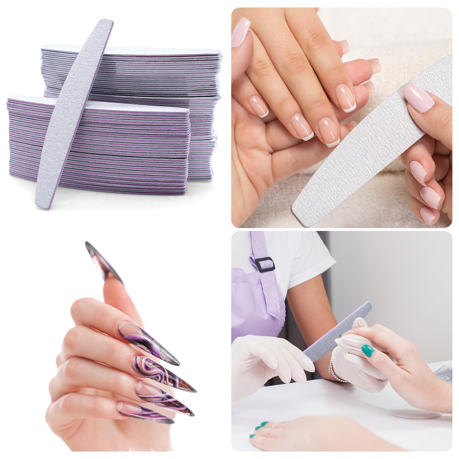 50 Pezzi Lime per Unghie 100 180, Lima per Unghie, Lima Unghie Professionale a Doppia Faccia, Riutilizzabile Lima 100/180 Unghie per Uso Domestico e Salone