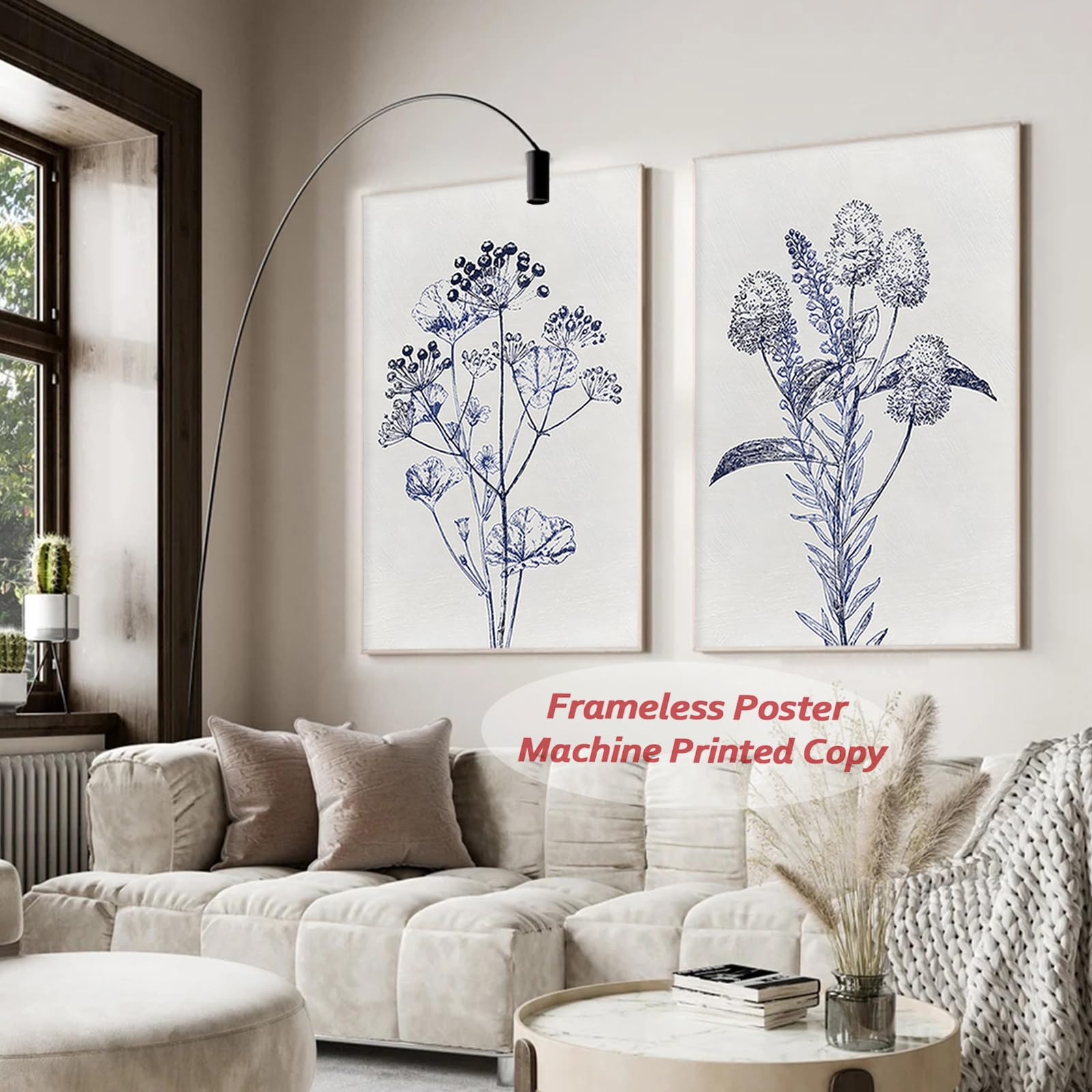 BOTANICAL ART 【import品】 Amazon.com: Blue Flower Canvas Wall Art Print, Vintage