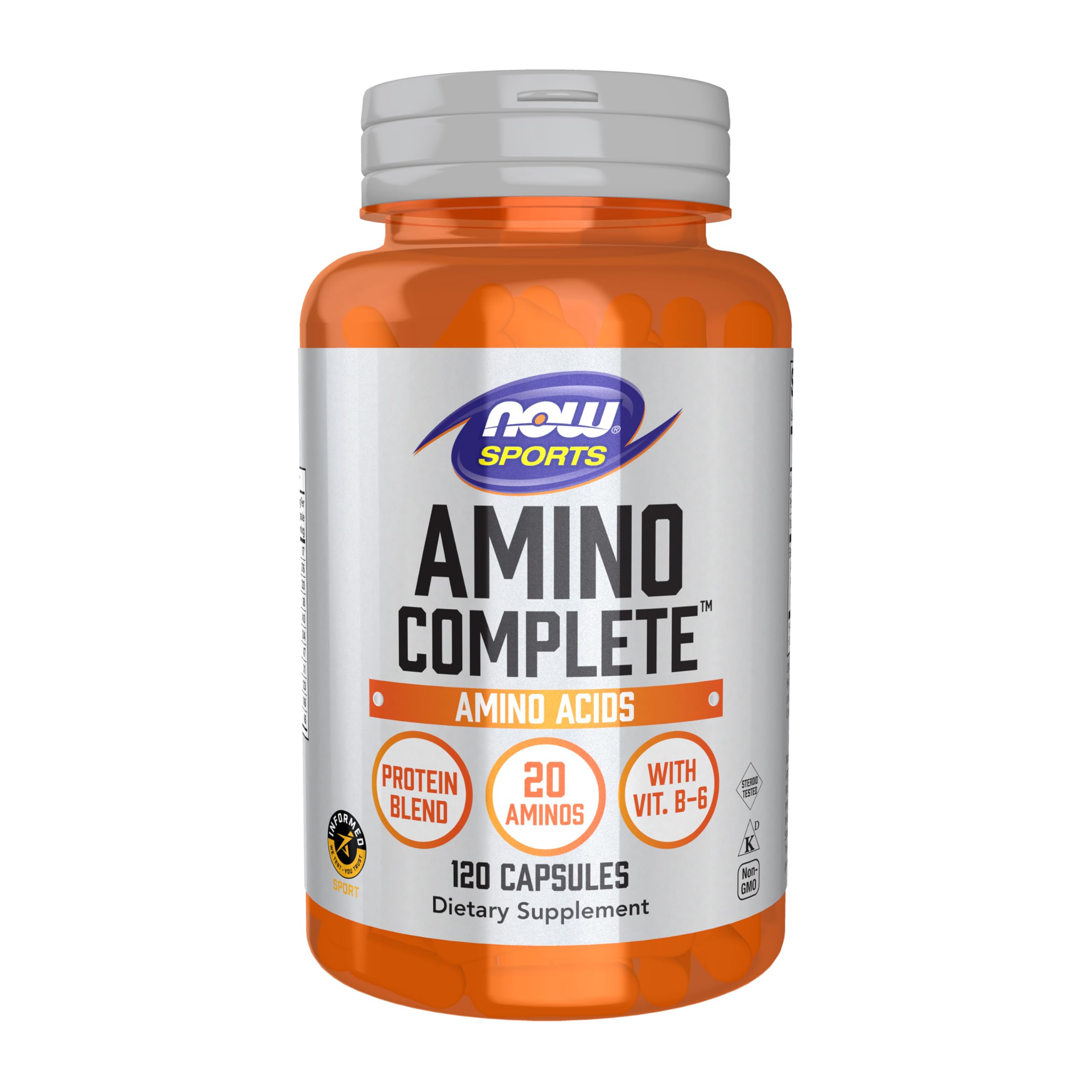 Now Sports Nutrition, Amino Complete™, Protein Blend with 20 Aminos and B-6, 120 Veg Capsules