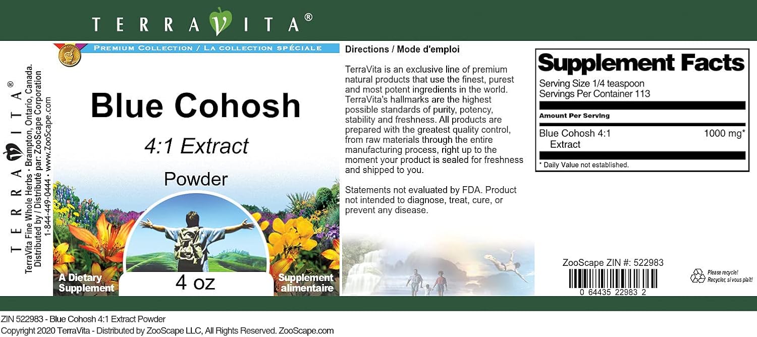 Blue Cohosh 4:1 Extract Powder (4 oz, ZIN: 522983)