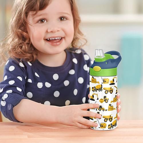 Miniatura 7 de Botella de agua de acero inoxidable para niños de 12 onzas de acero inoxidable con aislamiento al vacío para niños, botella de agua aislada al vacío