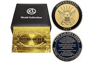 Navy Challenge Coins Display Case with American Flag Lapel Pin