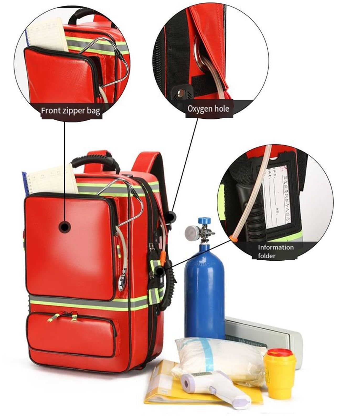 Mochila Emergencias Sanitarias con Carrello Ruote Rimovibile para EMT, Paramédicos,Enfermeras,Médicos Tácticos,Cuidado Hogar,Maletín Emergencias De Soporte Vital Viaje Acampada A,No Tie Rod