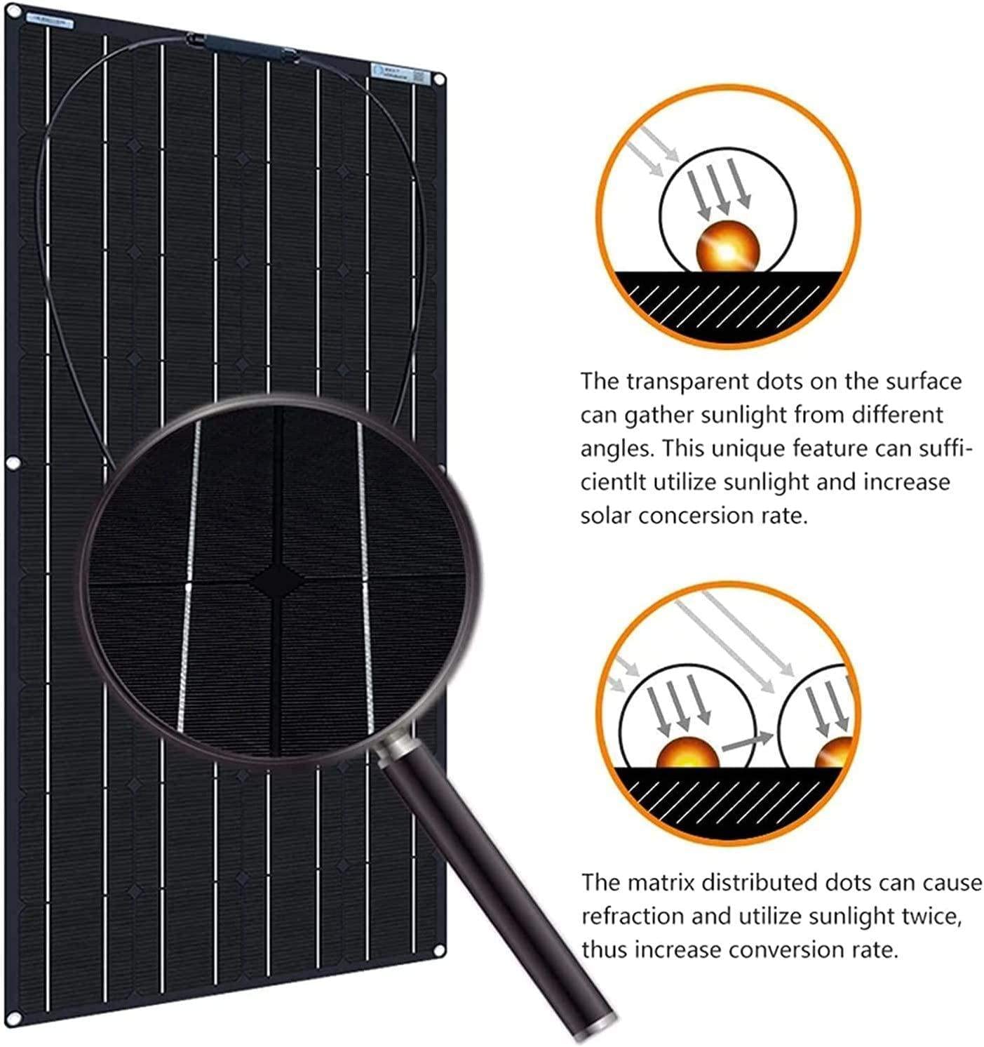 Kit de panel solar monocristalino flexible de 600 W, kit de panel solar para RV de 12 V y 24 V para remolque, barco, cobertizo, fuera de la red: 2 paneles solares de 300 W con controlador de carga U