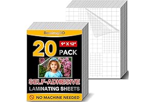 20 PCS Self-Adhesive Laminating Sheets, 9 x 12 Inches