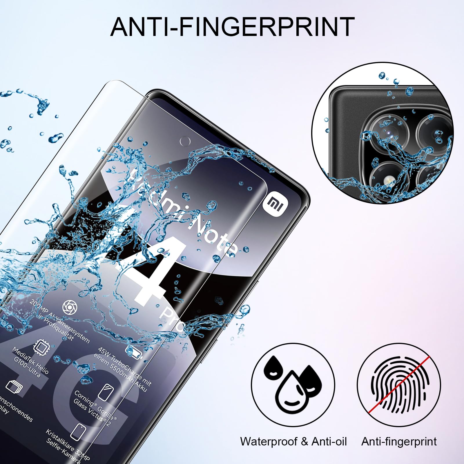 2 Films Protection Écran Xiaomi Redmi Note 14 4G - Clair Antichoc Antitraces