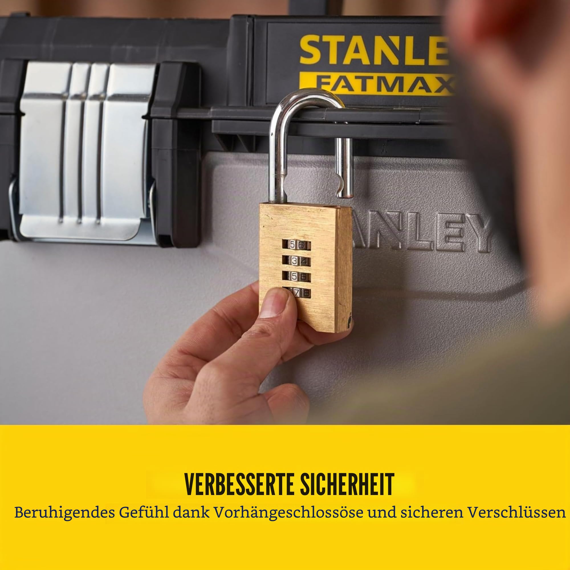 STANLEY FATMAX Rolling Workshop, 4-in-1-Geräte einschließlich abnehmbarer Werkzeugbox, strapazierfähiges Metall und Kunststoff, mobile Workstation, 1-95-622