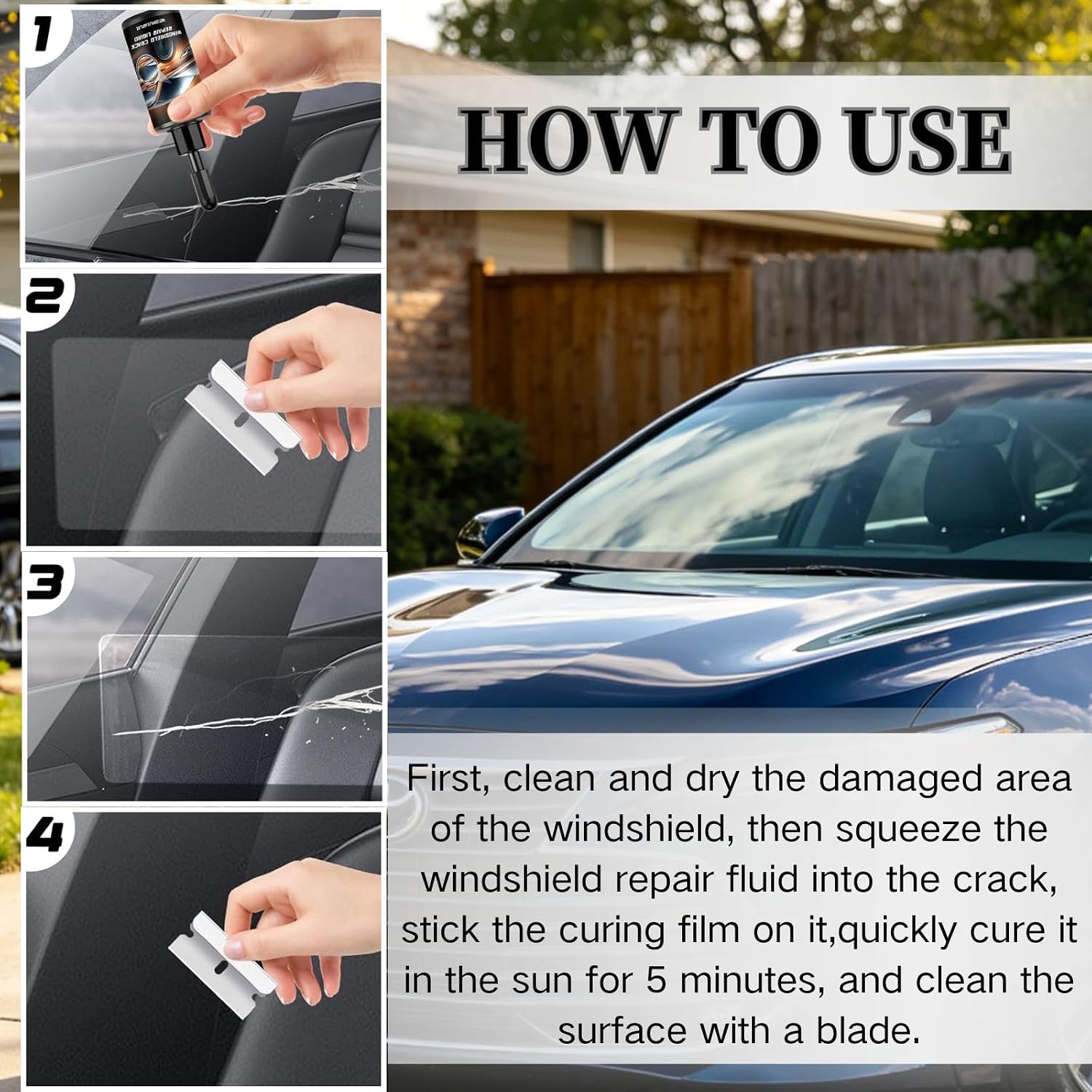 2PCS Windshield Crack Repair Kit, 2026 New Glass Repair Liquid Glue,Glass Repair Liquid for Quick Fix Windshield, for Windshields, Windows, Mirrors,All Crack Types