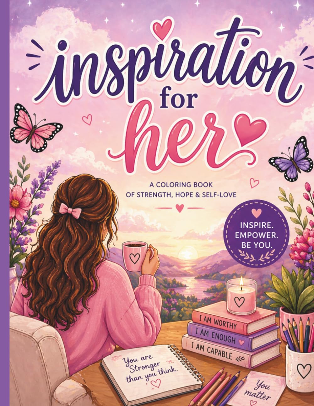 Inspiration for her: A Self-Care Coloring Book for Women to Relax, Heal, and Build Confidence