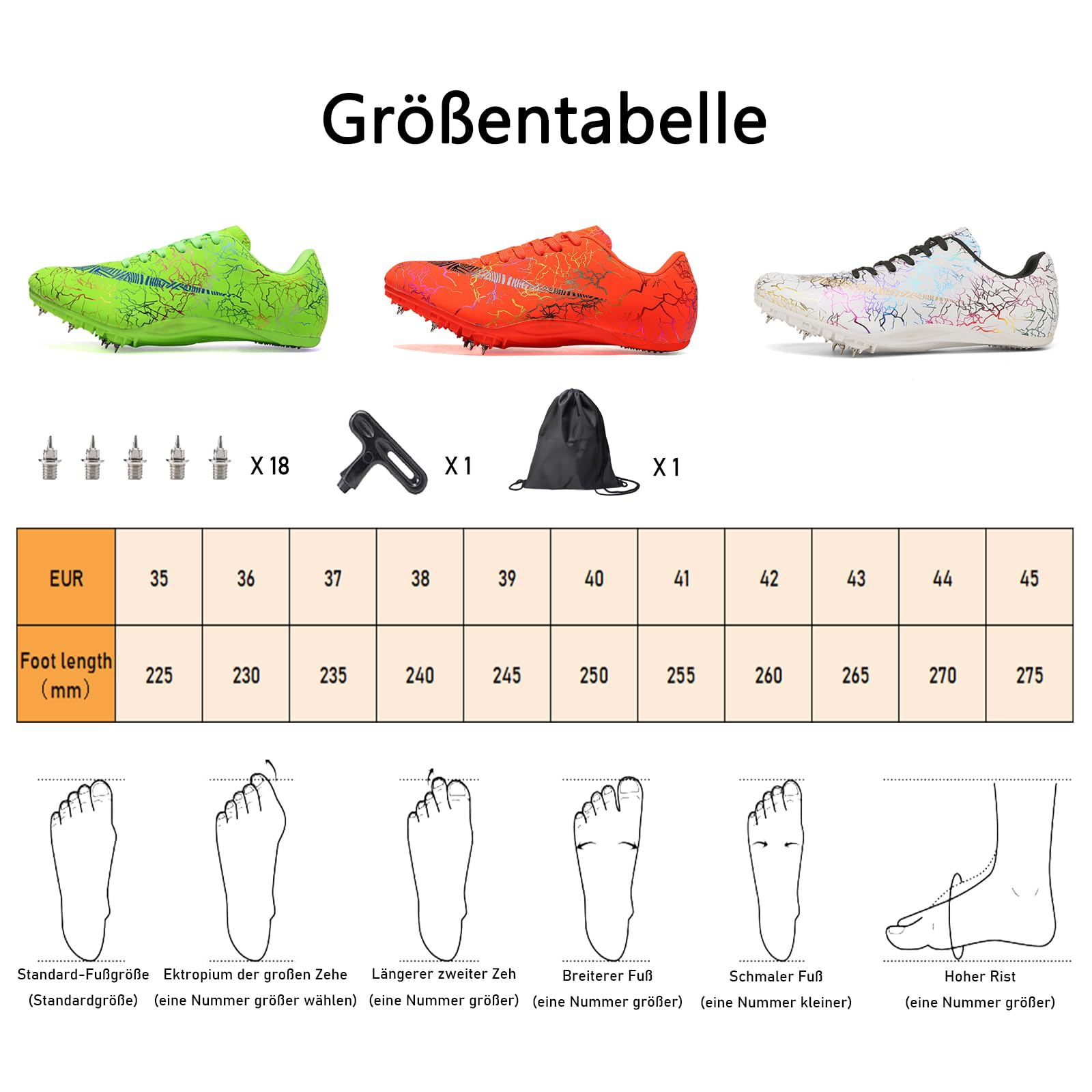 Chaussures d'athlétisme pour Hommes et Femmes, Pointes de Course, compétition d'athlétisme pour Enfants, Chaussures d'athlétisme pour garçons, entraînement de Course Longue Distance