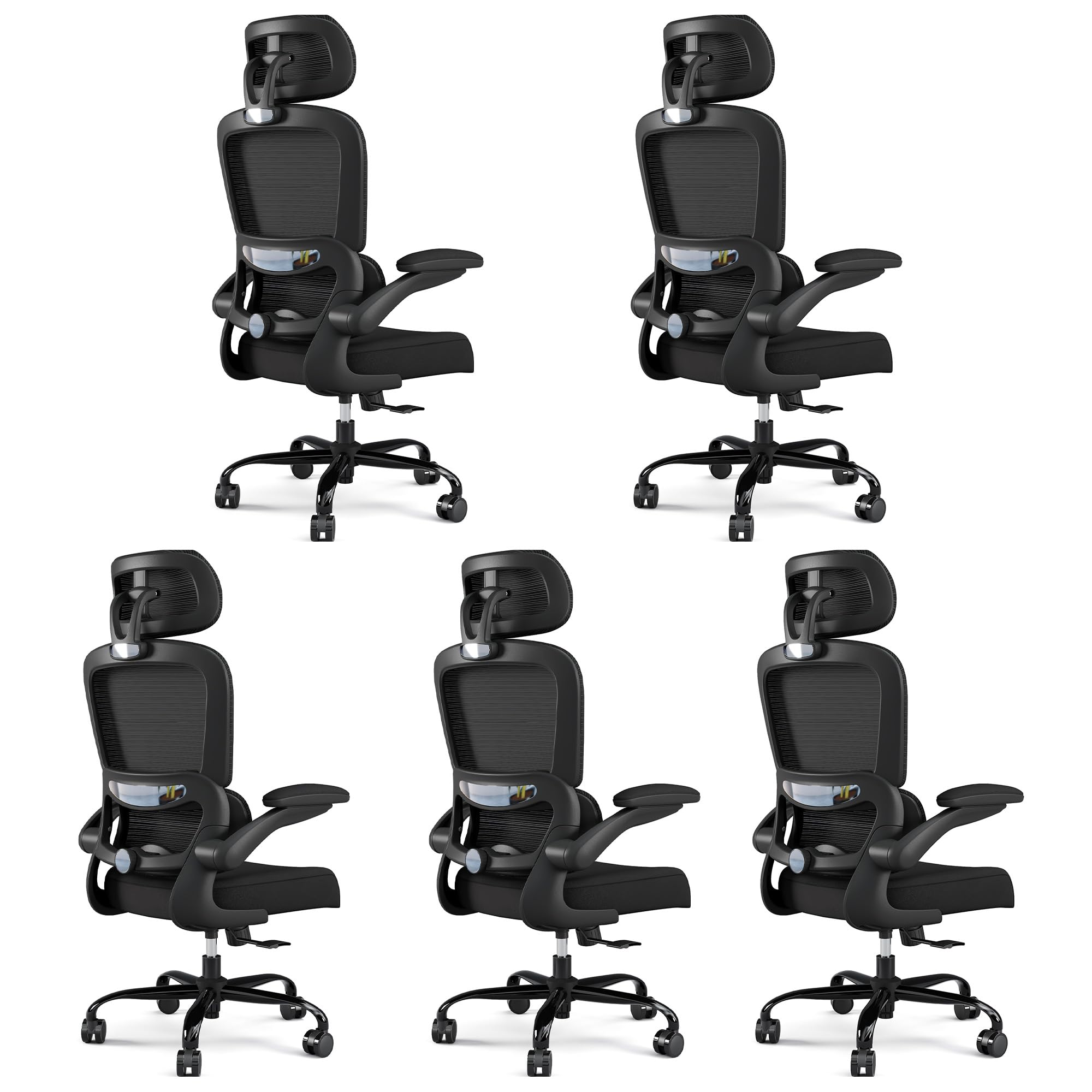 TRALT Office Chair Ergonomic Desk Chair with Lumbar Support Black, 5