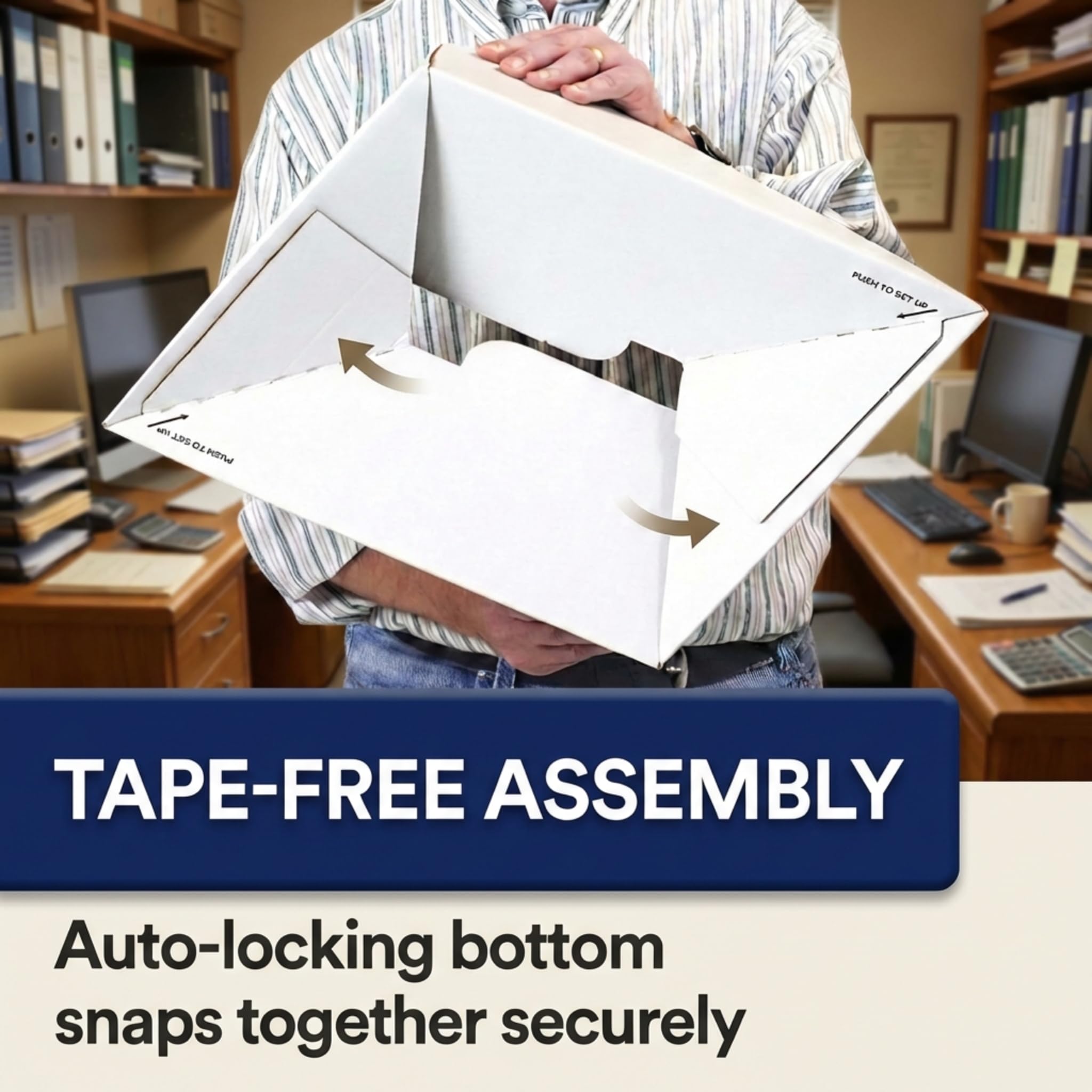 BOX USA Scatole con coperchi e manici (confezione da 12) – Scatole per documenti per ufficio, libri, traslochi e imballaggi