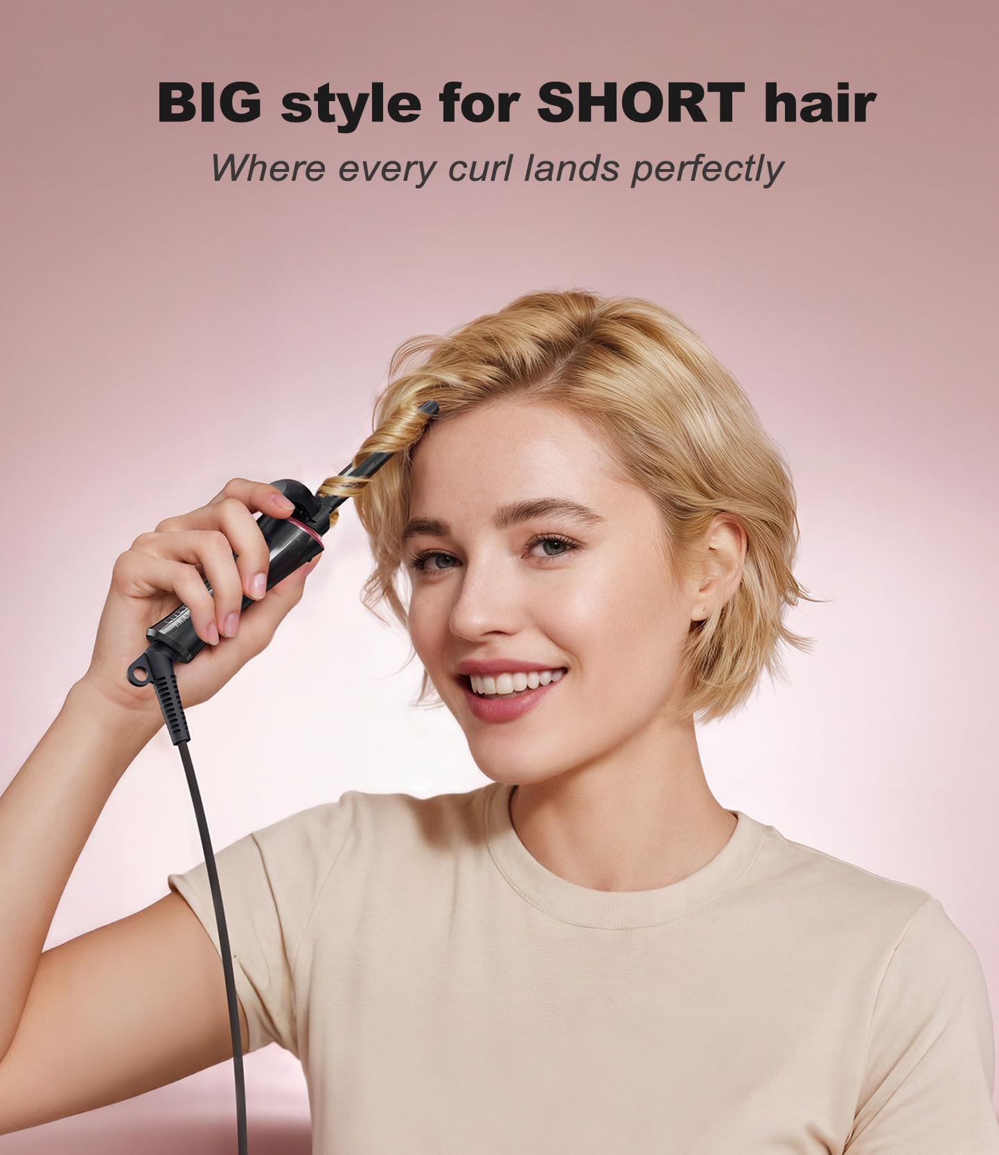 CIVEYA Mini Dual Voltage Travel Curling Iron with Ceramic Barrel