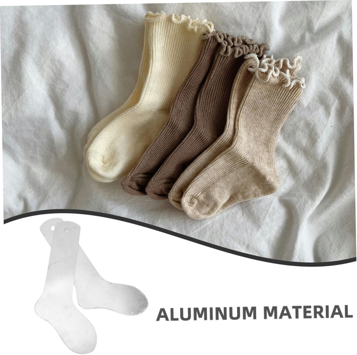 Lurrose 4Pcs Aluminum Sock Shaping Board for DIY Dye Sublimation Printing Durable Metal Weaving Frame for Organized Storage and Easy Use for Athletic and Dress Socks