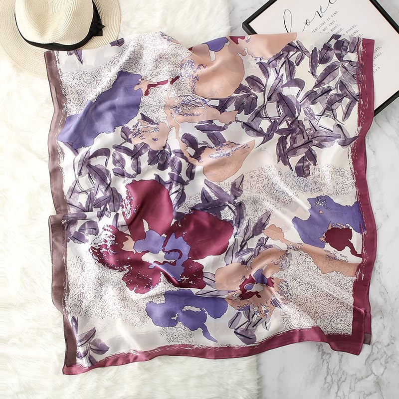Image of MALINA Women's Polyester Silk Satin Stole Scarf - Soft Lightweight Fashion Wrap, Elegant Floral & Gradient Design, summer stole,Scarf For Women,Premium Stole,Large Size 180x90 cm'