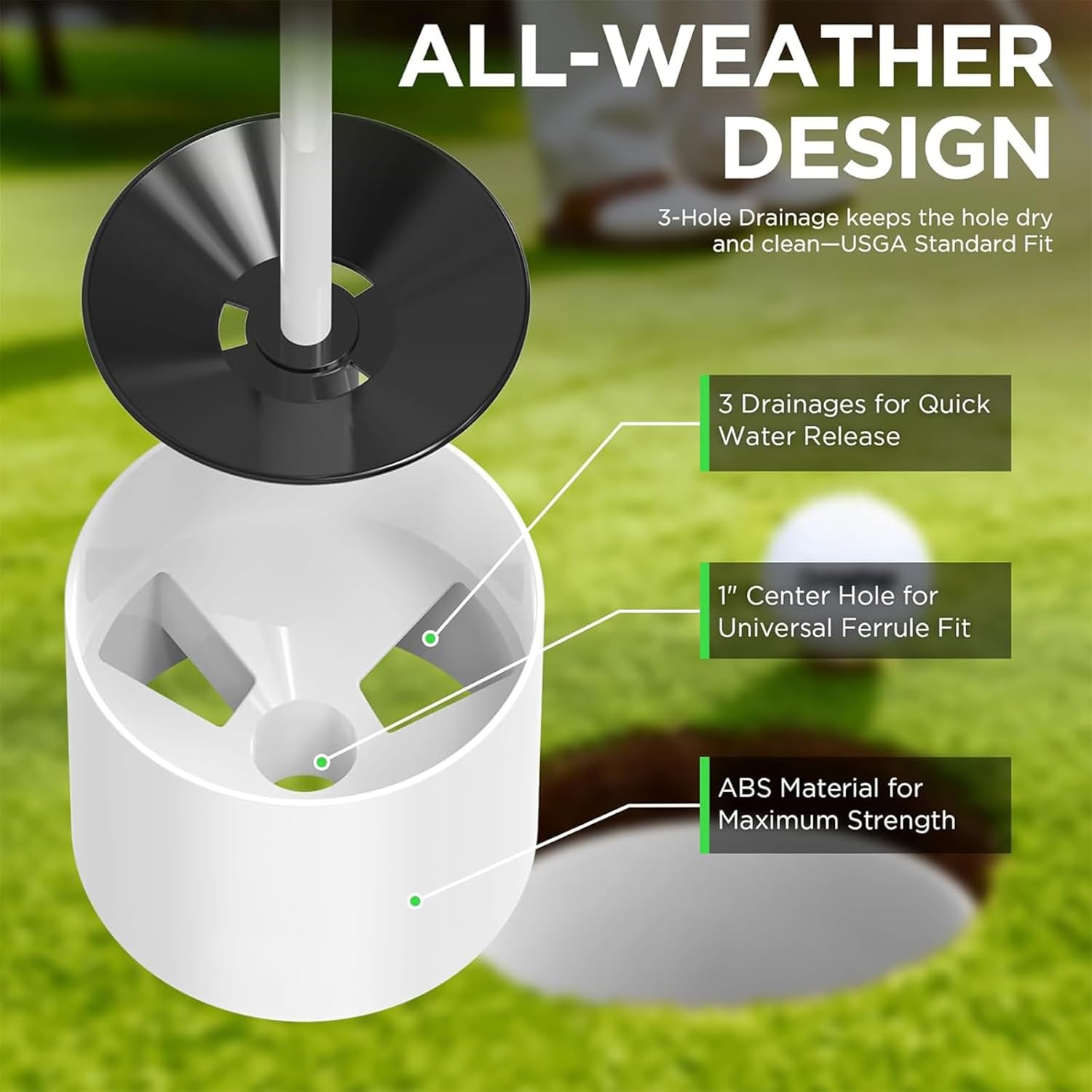 Golf Putting Cup, 4-Inch & 6-Inch Practice Hole for Indoor/Outdoor Training - Portable Putting Green Accessory, Ideal Golf Gift