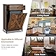 Anbuy Tilt Out Trash Can, Kitchen Trash Cabinet with Barn Door, Pet Proof Can Odor Blocking, Free Standing Wood Laundry Recycling Cabinet(Rustic Brown and Black)