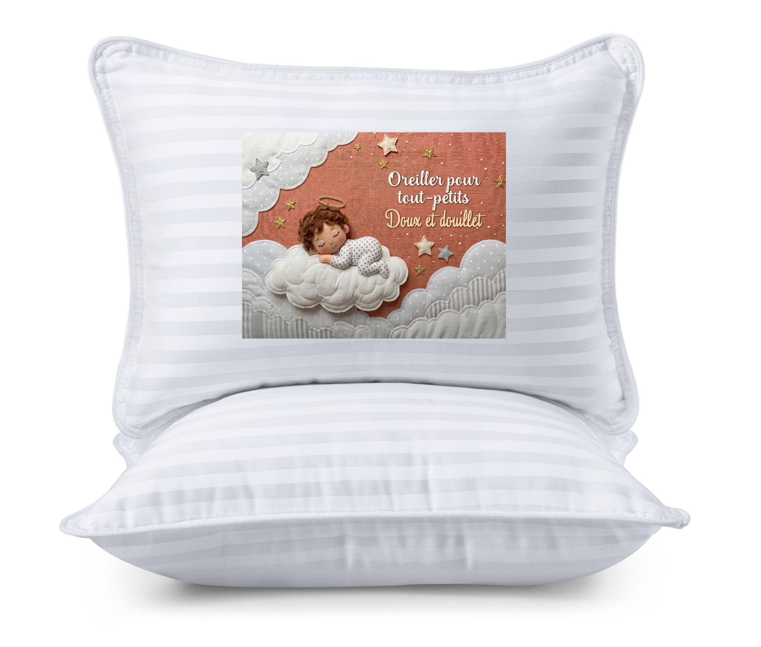 Utopia Bedding Oreiller Enfant (Lot de 2), 40 x 60 cm Coussin pour lit mit Tissu en Coton Mélangé, Respirant Coussin Enfant, pour Les Enfants de 2 Ans et Plus (Blanc)