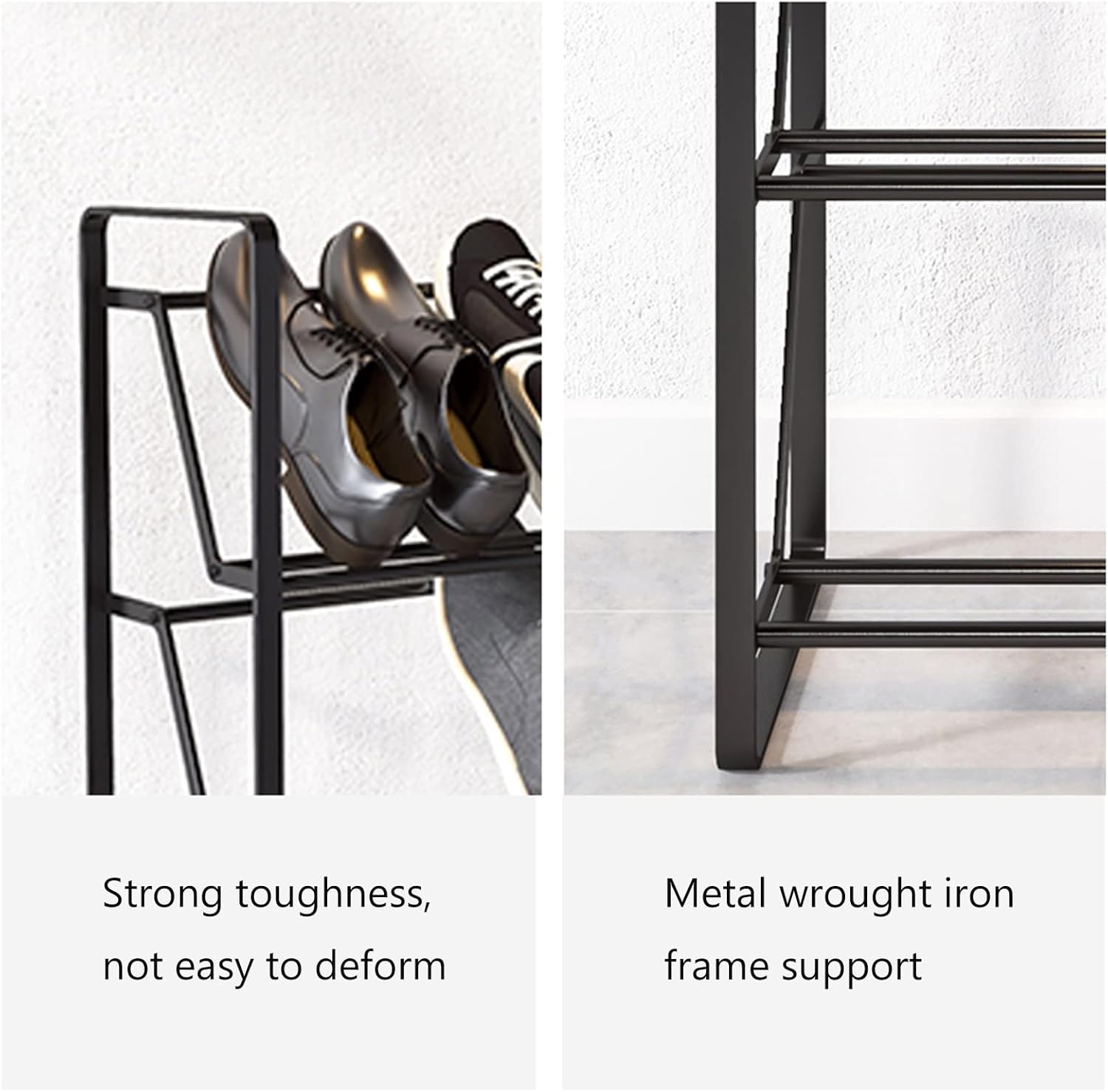 Organizers RENRUIRUI- Free Standing Shoe Rack Multi-Layer Metal Shoe Shelf Multi-Function Storage, for Bedroom Entryway Dorm