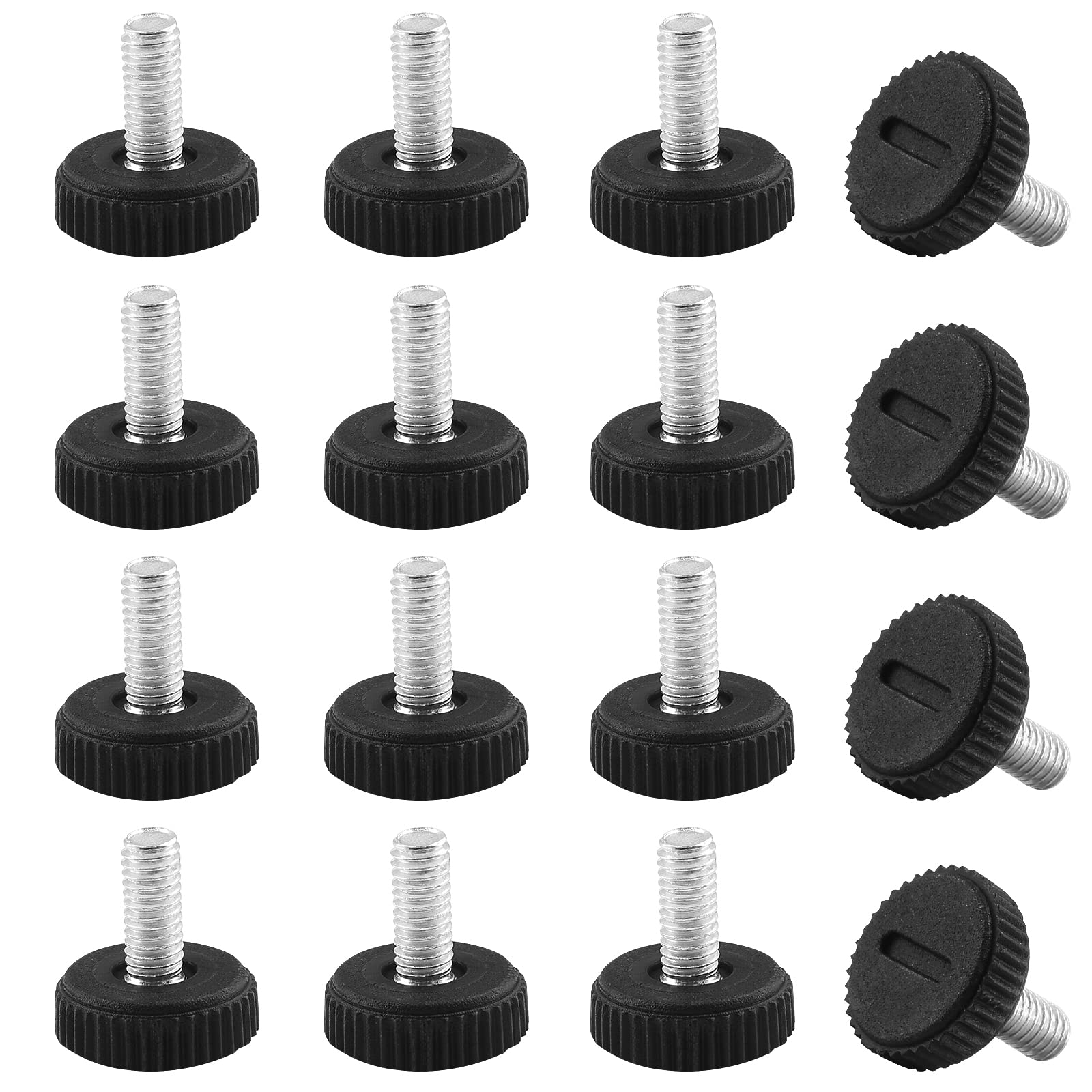 Hitefu 30PCS 1/4" Screw in Thread Furniture Glide Leveling Feet Screw, Adjustable Furniture Leveling Feet, Chair Levelers Feet Glides for Furniture Legs (14mm Thread Length)