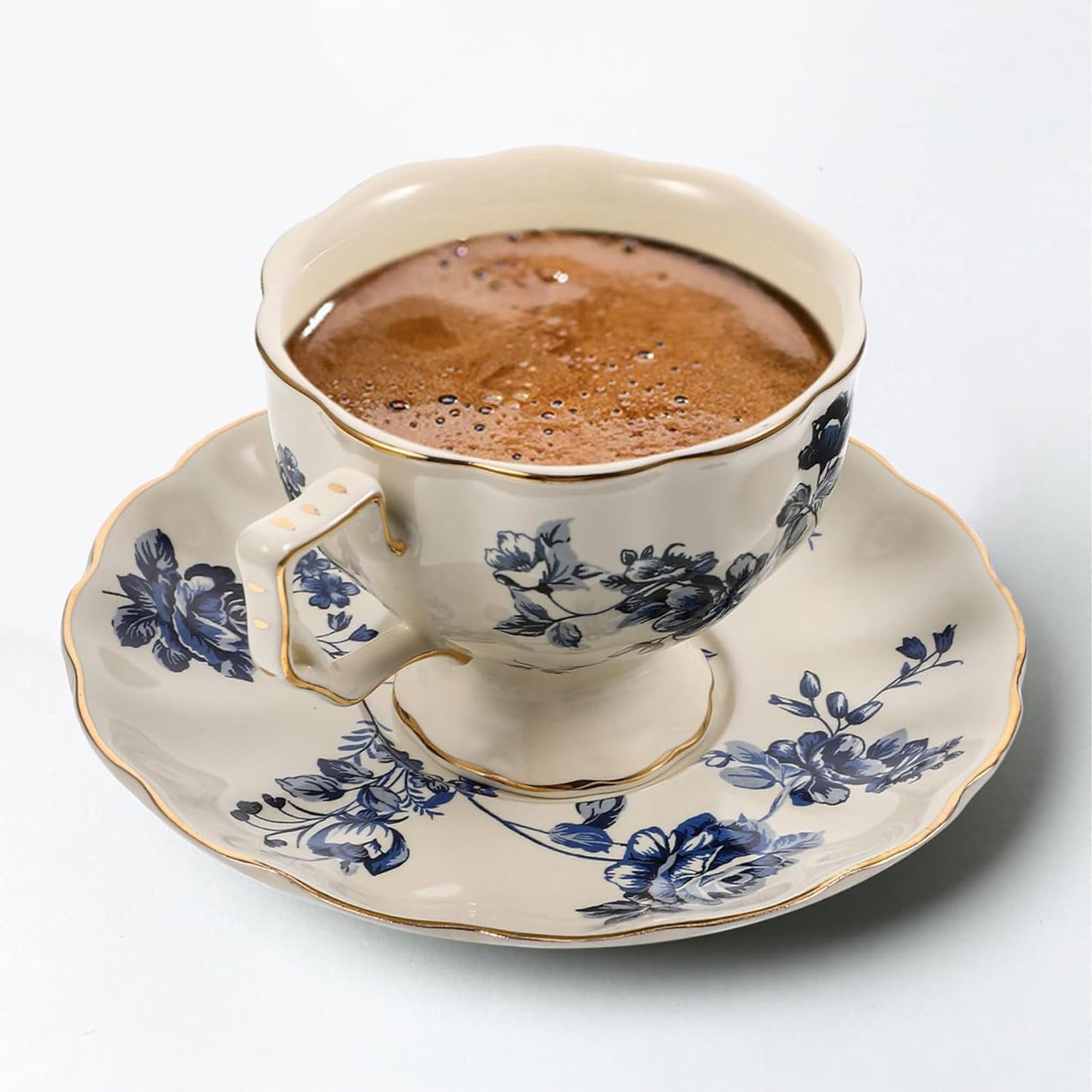 Tazza da tè 1 set set da caffè in ceramica set di piatti per ragazza in ceramica in stile europeo con piattini tazza regali vintage adatti a casa, caffetteria Tazza di caffè