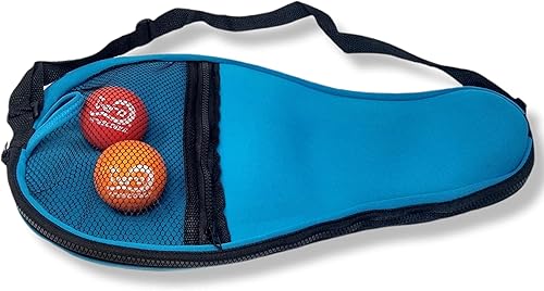 Miniatura 4 de Fescobol 2 palas de paddle leball de playa de fibra de carbono, bola roja oficial de alta visibilidad, bolsa de playa con cordón