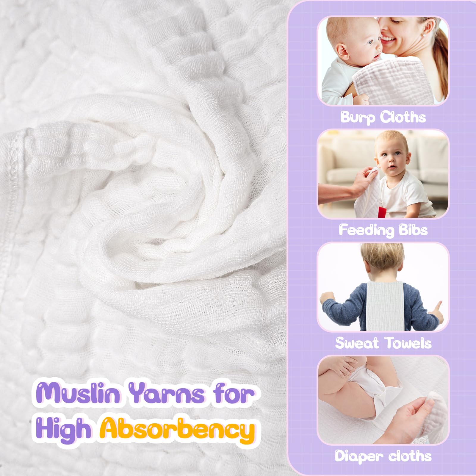 Cape Allaitement Bébé 100% Coton avec Serviette, Doux Respirant Sangles Réglables Gris